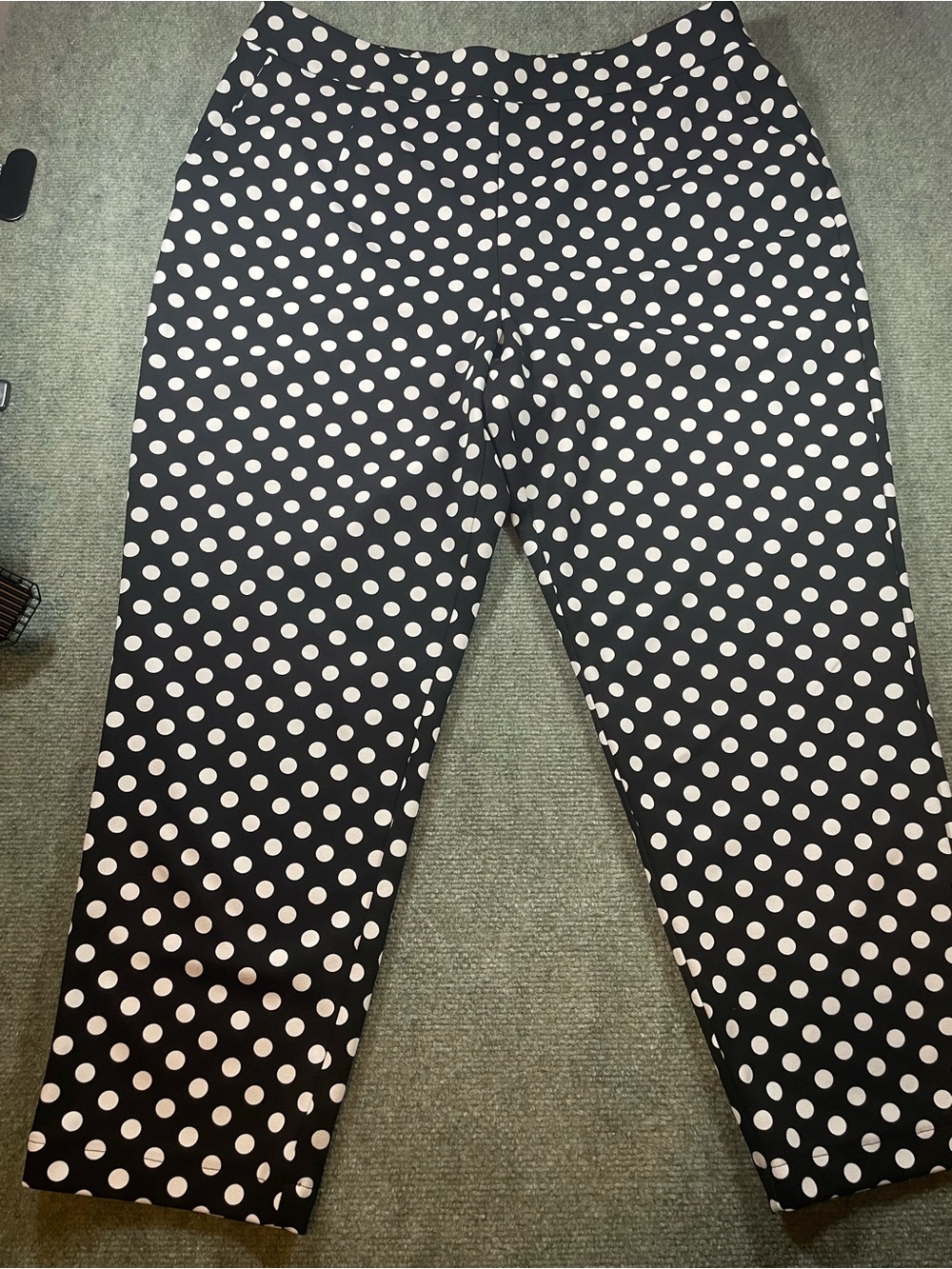 Cato Black and White Polka Dot Cropped Pants